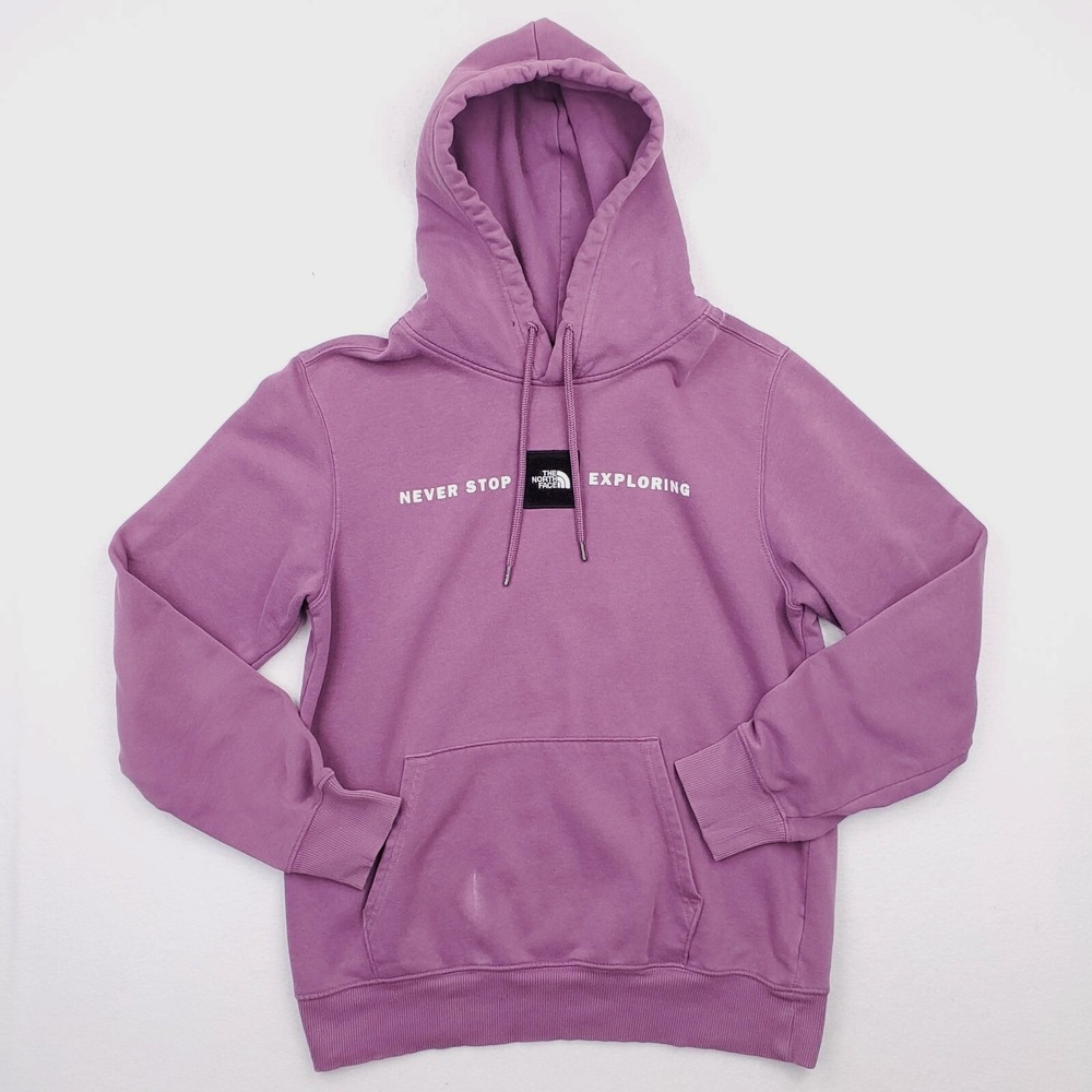 North Face Hoodie Mens Small Purple Pullover Sweatshirt Hoody Outdoor Preppy